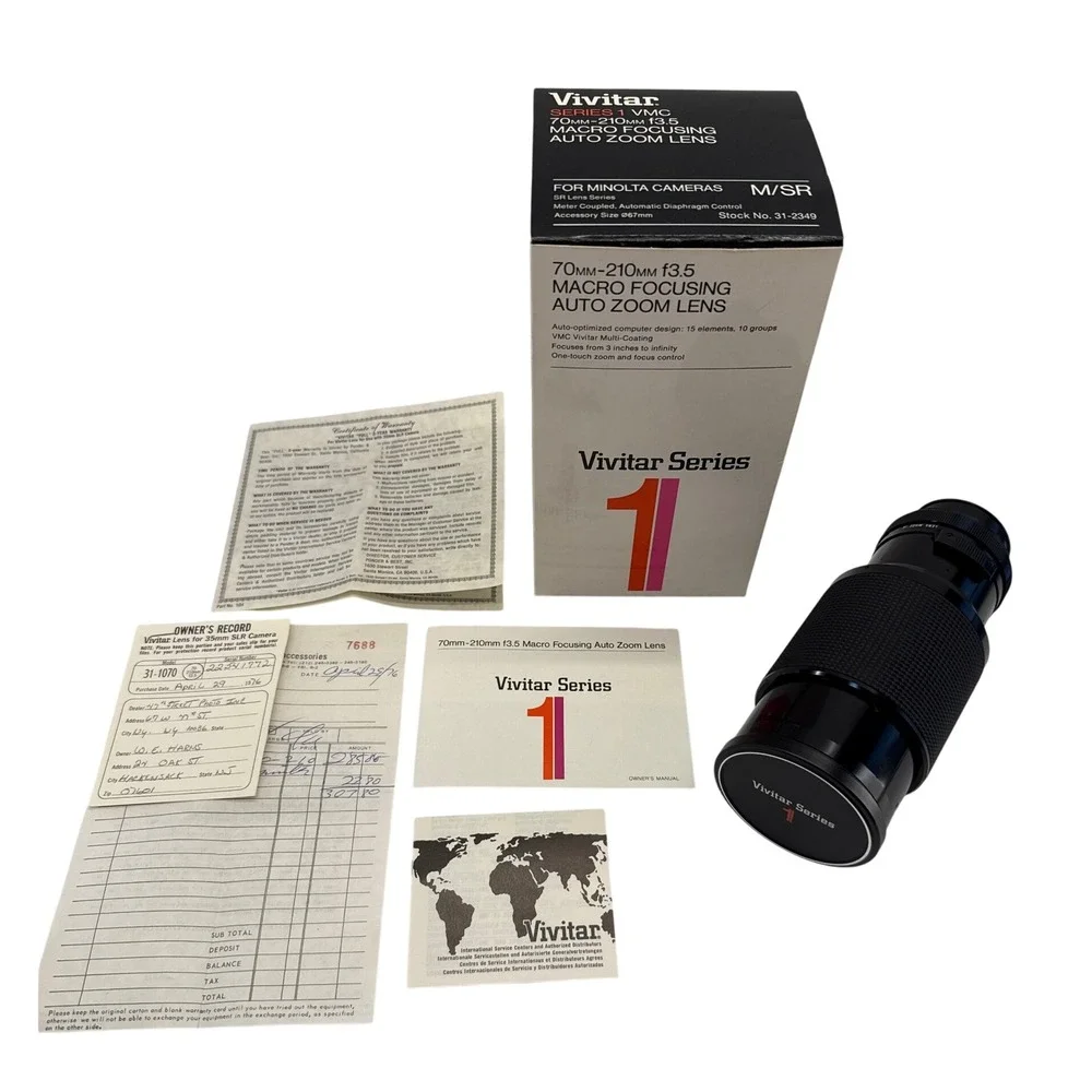Vivitar Series 1 70-210mm f3.5 Macro Zoom Lens Minolta SR Mount Boxed 31-2349 - Picture 1 of 10